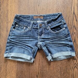 Free Culture Dark Wash Cuffed Jean Shorts Size Women's 0